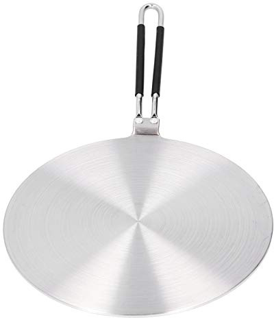 Keenso Plaque D'adaptateur à Induction en Acier Inoxydable Thermique, Solide et Durable, adapté à la Cuisinière à Gaz et aux Plats électrocoliques (24cm#)