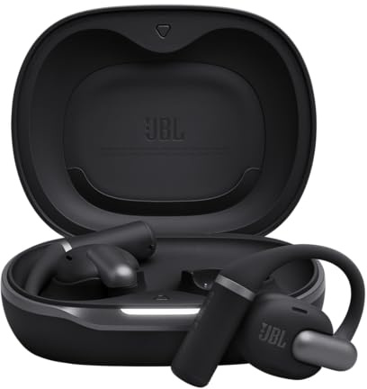 JBL Sense Pro, True Wireless Open Ear-Hörlurar, Svart | Hi-Res Audio Wireless, 38h Speltid, 4 Beamforming-Mikrofoner, IP54 Vatten- och Dammtåliga, JBL OpenSound, Spatial Sound