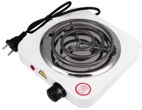 TOBBOMEY Estufa Eléctrica Portátil Quemador Único 1000w, Control Temperatura Ajustable, Bobina De Calentamiento, Para Uso Doméstico y Viaje, Práctica y Compacta, Enchufe Ac220v