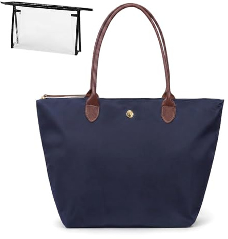 Nhgkju Frauen-Schulter-Tasche Damen Taschen Set Faltbare Handtasche Schule wasserdichte Schultertasche Großes Fassungsvermögen Umhängetaschen Reisetasche Shopper für Alltag & Büro (Blau, M)