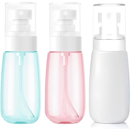 DILUSILK 3 Pack 60ml Fine Mist Spray Bottles, Portable Small Refillable Sprayer for Travel, Cosmetic, Skincare and Hair Care Products