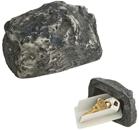 Caja de almacenamiento disfrazada de piedra - Oculta llaves y pequeños objetos (Disimulada, resistente)