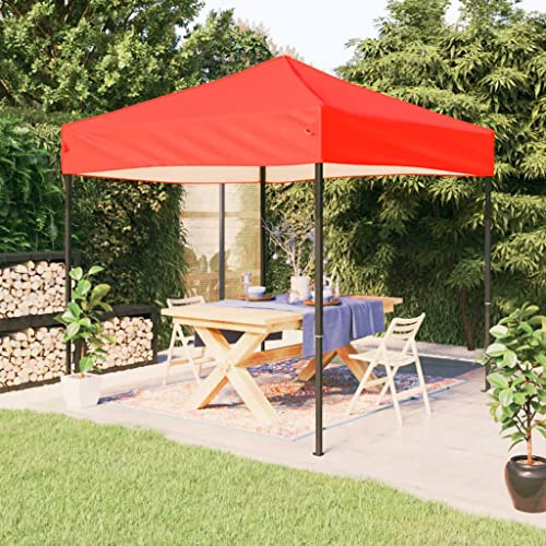 Nqyjm Tonnelle de Jardin Extérieur Tente de Réception Pliable Rouge 3x3 m, Pavillon Chapiteau pour Mariage, Fêtes, Camping, événements Commerciaux