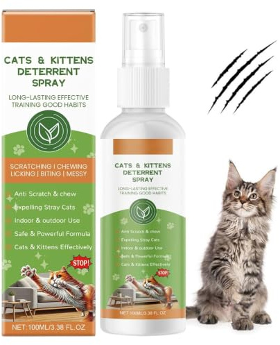 Repellente per Gatti,Spray Repellente per Gatti,Disabituante per Gatti,Spray Anti Graffio Gatto,Repellente Gatti e Spray Antigraffio per Gatti Divano,Protezione Divano e Mobili per Gatti 100ml