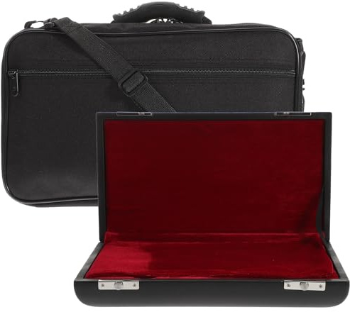 Ciieeo Praktisches Oboen Satz 1 Satz mit Schwarzem Canvas Rucksack und Holz Pu Etui Komfortabler Schutz mit Internem Slot Design für Oboe Musiker