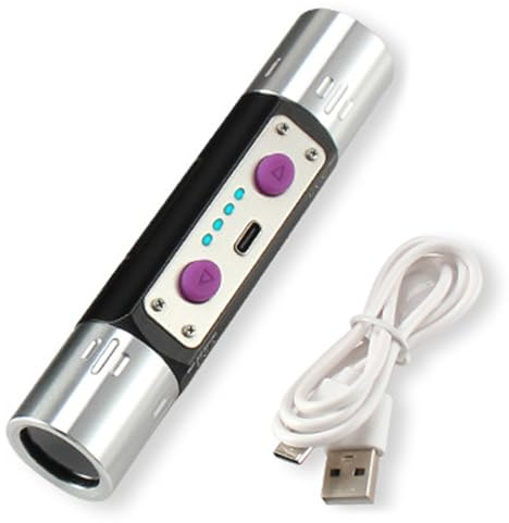 Luz UV de 254 nm, linterna profesional de piedras preciosas con luz UV de 365 nm y 254 , negra de doble onda para inspección de minerales y monedas, carga rápida tipo C, negro, linternas de