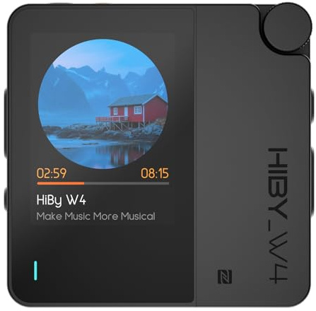 HiBy W4 Bluetooth Headphone Amplifier USB DAC, BT 5.4 & NFC, aptX Lossless LDAC, Dual DAC, DSD512 PCM 768kHz, 2-Inch Touch Screen, cVc Mic, 3.5mm & 4.4mm Balanced Output