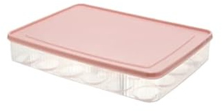15/24 Grid Refrigerator Egg Storage Box Plastic Dumpling Fresh Case(Pink)