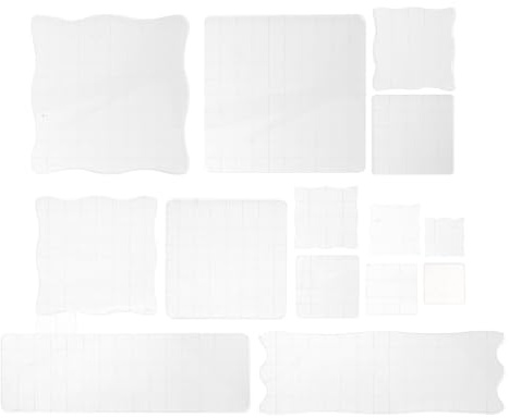 Toddmomy 14 st akrylstämpelblock: Genomskinliga stämpelblock med rutnät för scrapbooking, hantverk, korttillverkning, dekorativt DIY-verktyg