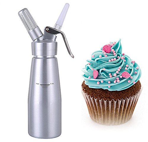 Aluminio fresco de nata hacer pasteles mantequilla de postre de café dispensador de espuma de pistola eléctrica 500ml