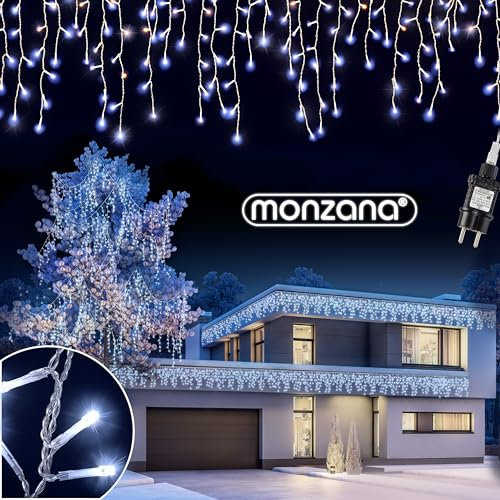 Monzana® Luces de Navidad 400 Leds Interiores Exteriores 15m Iluminación Navideña Blanco Frío
