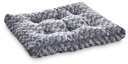 Amazon Basics Maschinenwaschbar Hundebett und Haustierbett für Mittelgroße Hunde - Waschbar und Strapazierfähig, 0,89 m, Graue Wirbel, 89 x 58 x 8 cm