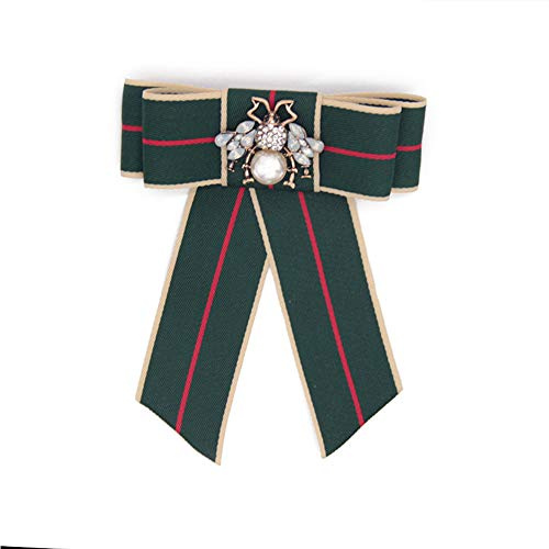 Good partner Brosche Schleife Damen Schleifenbrosche Schleifen Mit Strass Schmuckbrosche Glitzer Kristalle (Green)
