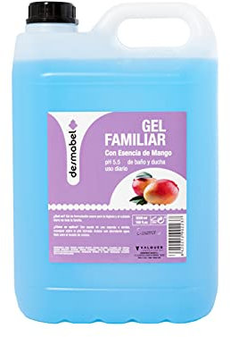 DESMABEL Gel Familiar con Esencia de Mango | Limpieza Corporal para Baño, Ducha y Manos | Cuidado Diario para Toda la Familia pH 5.5 | Formato Profesional Garrafa de 5 L