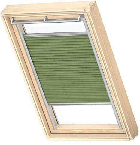 VELUX Original Dachfenster Plissee für M06, Moosgrün, mit Grauer Führungsschiene