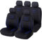 Upgrade4cars Car Seat Covers Full Set Universal Black Blue | Washable Cover for Front Seats, Rear Bench & Headrest | Interior Accessories for Women and Men