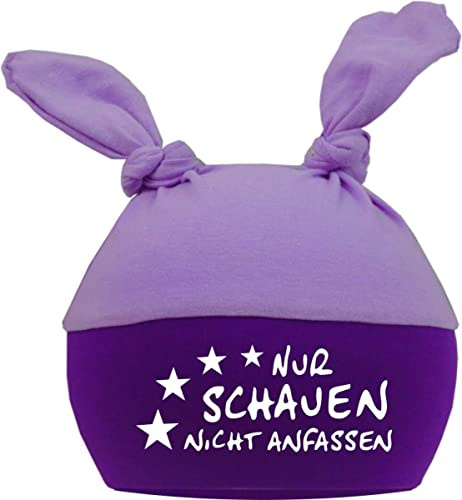 Kleiner Fratz Baby 2-Zipfel Mütze Nur schauen Nicht anfassen - Babymütze Baby Hat Kindermütze