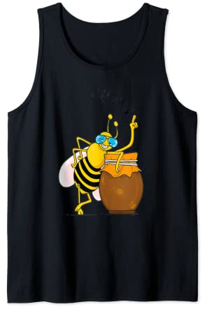 Pot de miel abeille mignon design kawaii nid d'abeille Débardeur
