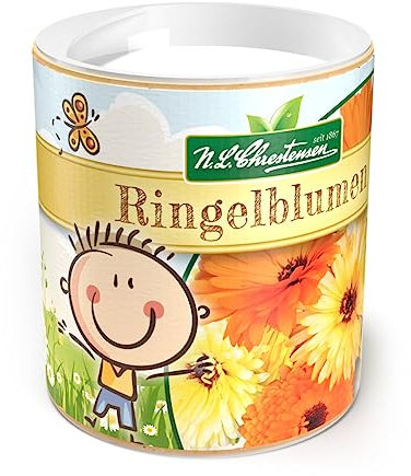 Chrestensen Ringelblumen Samen Farbenfrohe Mischung - Samenfestes Saatgut 30g für ca. 25m² - Gartenkinder Streudose