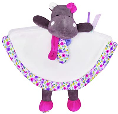 Baby Nat Kuscheltier Nilpferd, Rosa, Zoé – Kuscheltier Plüsch weich und leicht zu greifen – für Baby Mädchen ab der Geburt – beruhigender Begleiter für die Nacht – Geschenkidee zur Geburt – BN0704