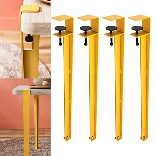 4pcs pieds de serrage de table en métal, pieds de table basse réglables, pied de table de salle à manger en forme de F, pieds de support d'établi en fer, pieds de barre de bricolage, pas de conce