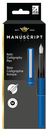 MANUSCRIPT Italic Calligraphy Fountain Pen (Right Hand) – Medium 1.1mm Nib with 2x Ink Cartridges & Converter, Calligraphy Pen Set for Beginners, Journaling & Creative Writing