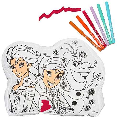 alles-meine.de GmbH die Eiskönigin - Frozen - Bastelset zum Bemalen - Kissen - Kuschelkissen - mit 6 Textilstifte - Kinderkissen - Zierkissen - für Mädchen - völlig unverfror..