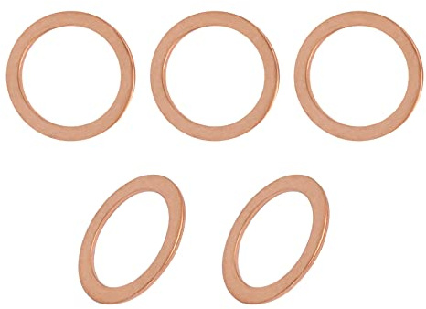 DTGN 20mmx27mmx1mm(IDxLxOD) Plat Cuivre Étanchéité Rondelles - 5Paquet - Bien pour Industriel Machines M20 Vis - Cuivre Plat Anneau Joint