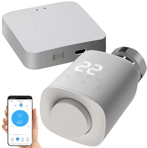 revolt Programmierbares Heizkörper-Thermostat mit WLAN-Gateway und App