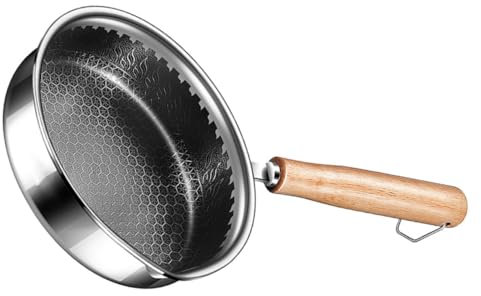 LABRIMP Edelstahl Bratpfanne Mit Antihaftbeschichtung Edelstahl Für Eier Und Meeresfrüchte Kompakt Und Leicht Zu Reinigen Geeignet Für Induktions Gas Und Elektroherde