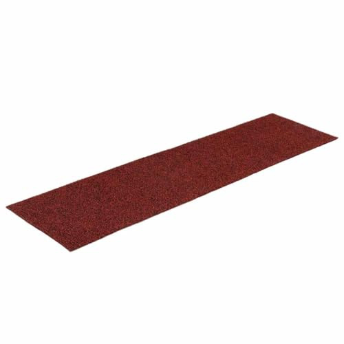 vidaXL Felpudos autoadhesivos para escaleras, 15 Unidades, 76 x 20 cm, Color Burdeos, rectangulares