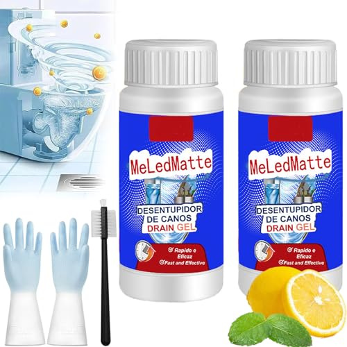 Meledmatte Nettoyant pour canalisations de toilettes, agent de dragage professionnel puissant pour canalisations de toilettes de cuisine, outil de nettoyage rapide (2 pièces)