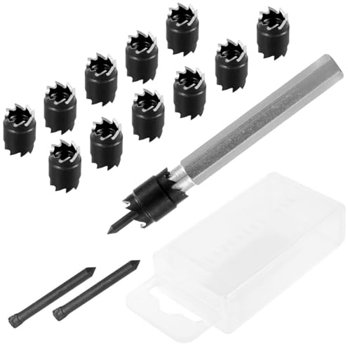 14Pcs Spot Weld Cutter Set with 11 Cutters High Speed Steel Double Sided Spot Weld Remover Cutter Drill Bit 3/8inch Sturdy Welder Cut Rotary Kit for Spot Welding