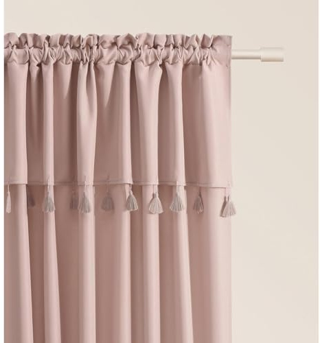ROOM99 Vorhang mit Kräuselband Astoria 140 x 260 cm Breite x Höhe Schiebegardinen Modern Curtain Wohnzimmer Schlafzimmer Puderrosa, 1 Stück