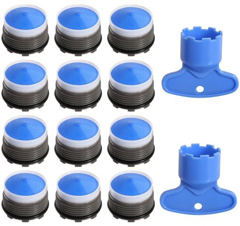 Yqhugbc 12 Stück Perlatoren für Wasserhähne - Wasserhahn Filter, Wassersparer und Strahlregler M21.5 für die Meisten Wasserhähne