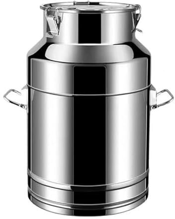 Adima Milchkanne aus 201 Edelstahl,Milchkrug Transportkanne mit Spannverschluss und Gummidichtung.,14L