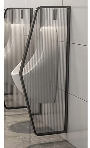 CHUNGLO Paneles divisores de ambientes para urinarios, mampara divisora de protección para urinarios montada en la Pared, Marco de Acero Inoxidable y Panel de Vidrio translúcido, para Hote