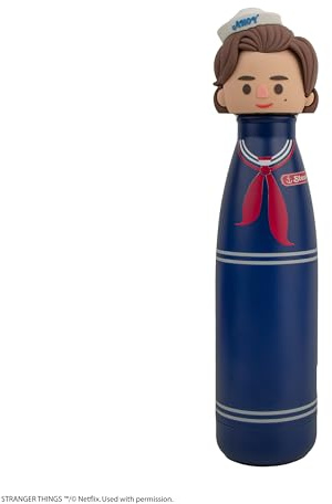 Cinereplicas Stranger Things - Borraccia termica Scoops Ahoy Steve, 500 ml, licenza ufficiale