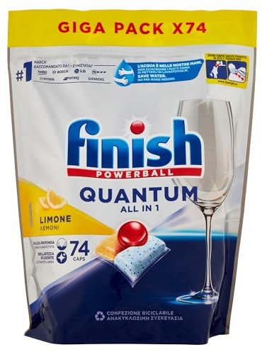 Finish Powerball All in 1 Quantum Dishwasher Tablets 74 Lemon