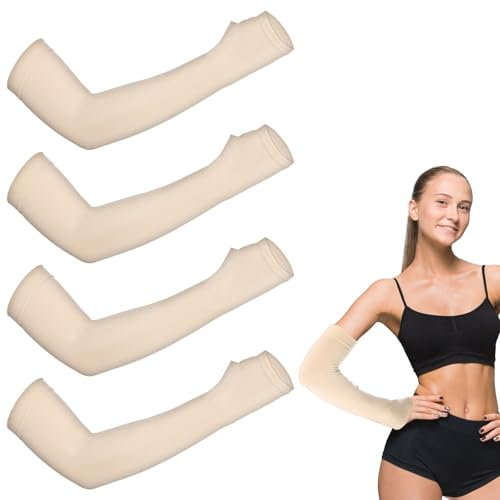 CIATBYYJ 2 paia di manicotti protettivi per braccio, morbidi e traspiranti, per giocare a braccio, per pallavolo, ciclismo, basket, corsa e lavoro all'aperto, color carne, Normalität