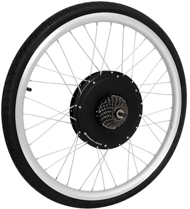 26 Zoll Elektrofahrrad Umrüstsatz 7 Gang Schwungrad Hinterrad Ebike Kit 1000W Hinterrad Elektro Fahrrad Kit 48V Electric Bicycle Umbausatz mit LCD Anzeige 50km/h Schwarz
