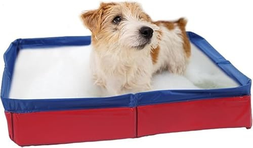 PVC Faltbarer Hundepool Faltbare Hundebadbadewanne Quadratischer Form | Non-Inflatable Anti-Rutsch-Pet-Welpen-Paddelwanne Sommerkühlung Katze Und Hundepool 50 × 50 cm