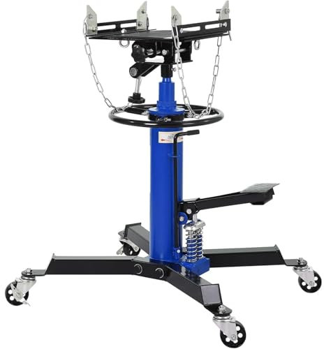 DGOINGPI Accesorios para Gatos Elevador de Gato de transmisión de 1322 Libras, émbolo de Doble Columna, Rueda giratoria hidráulica de 360° telescópica Ajustable Elevador Coche(Blue)
