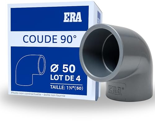 FLUXI-TECH Coude PVC 90° à coller Ø50mm PN16, lot de 4