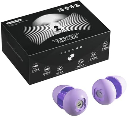 Bouchon d'oreille ergonomique en matériau écologique - double réduction de bruit - pour dormir, bureau et piscine - emballage individuel - facile à netteler 26 dB
