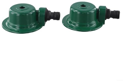 Paquete de 2 aspersores automáticos de césped para sistema de riego de jardín de 360 grados, construcción de zinc