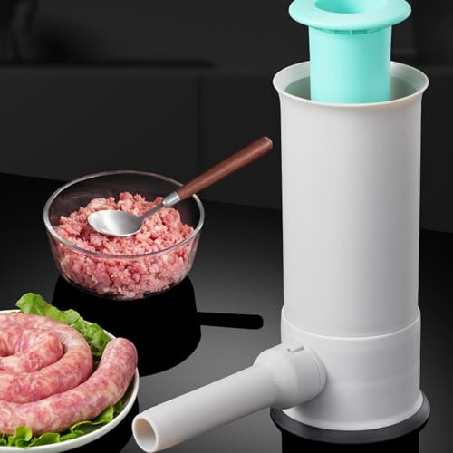 Omabeta Manual Sausage Stuffer Machine with 4 Stuffing Tubes for Home Kitchen Use, Sausage Filler Tool Sausage Maker Kit