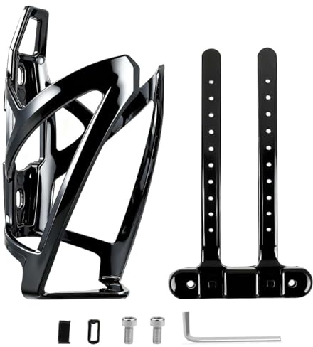 CDDCWZ Portabotellas para Bicicleta, Ligero y Duradero, Incluye Correas para Tubos con diámetros de hasta 22-55 mm para Bicicletas de montaña, de Carretera y de montaña (Negro)