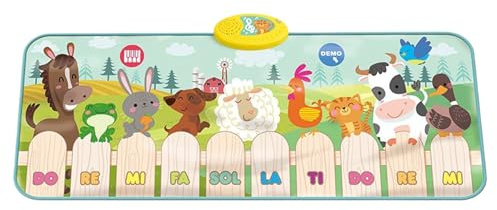Yulokdwi Klaviermatte Für Den Boden,Bildungsspielzeug mit 9 Tiergeräuschen | Piano Matte | für Sinnespiel Lernen Entwicklung Kinderzimmer Fitness Kinder ab 1 Jahr