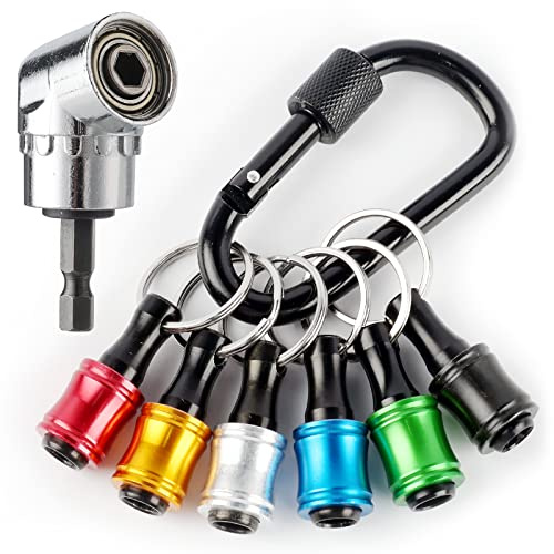 Portador de brocas destornillador aleación aluminio con mango hexagonal 1 4 pulgada extensión adaptador tornillo taladro llavero portátil ángulo recto 105 cambiante universal para controladores manual